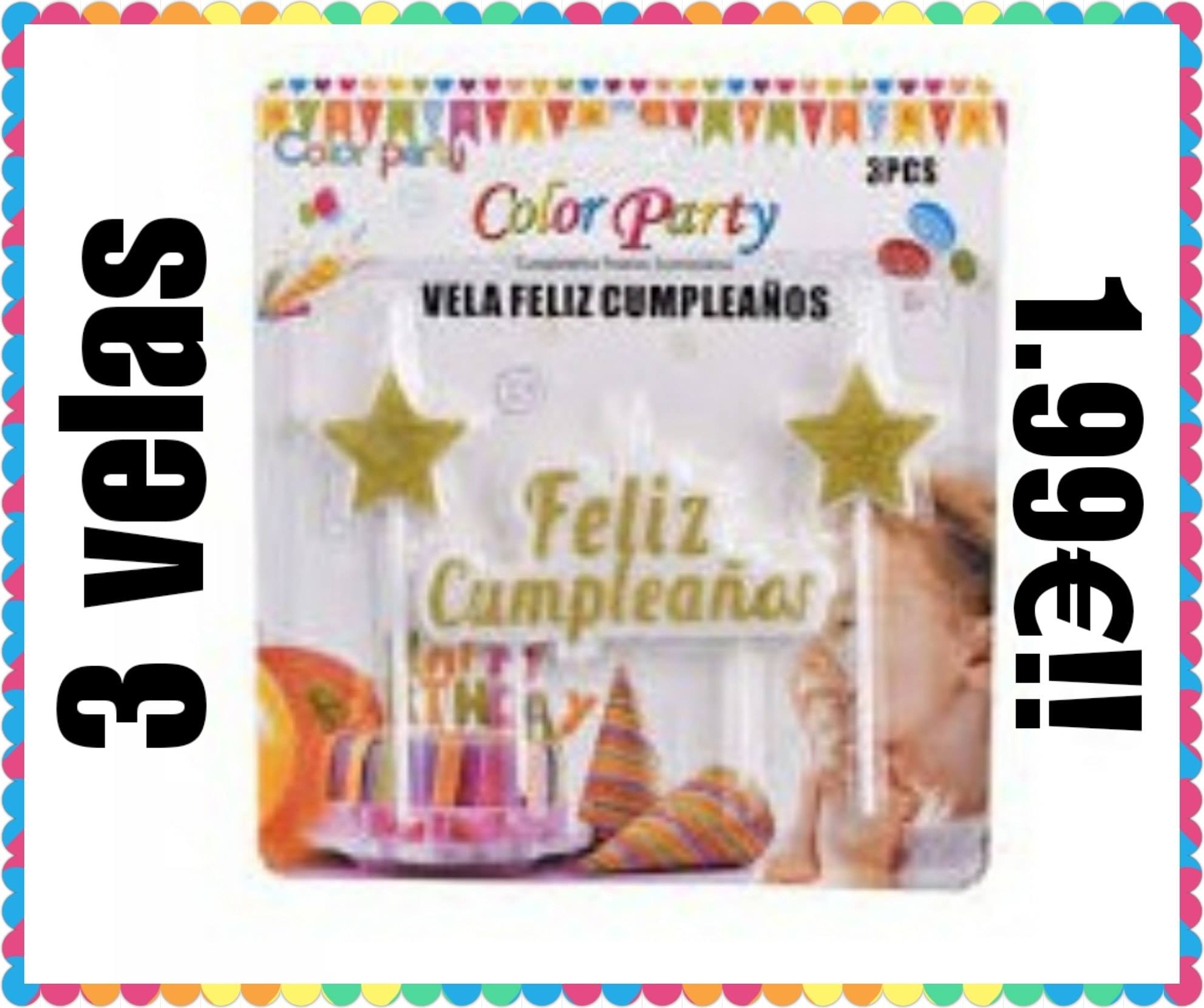 3 velas feliz cumpleaños