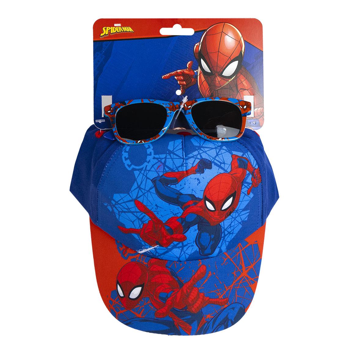 gorra con gafas de sol spiderman