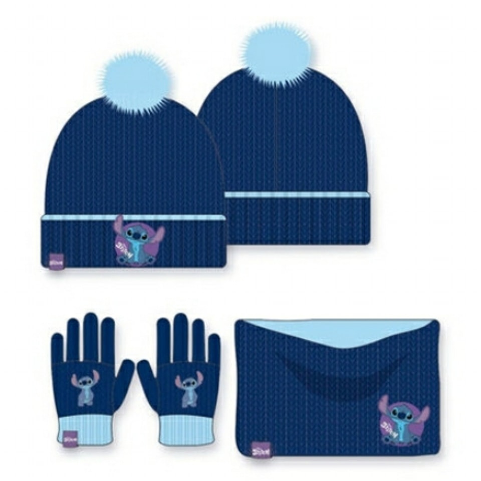 conjunto gorro+braga cuello+guantes stitch