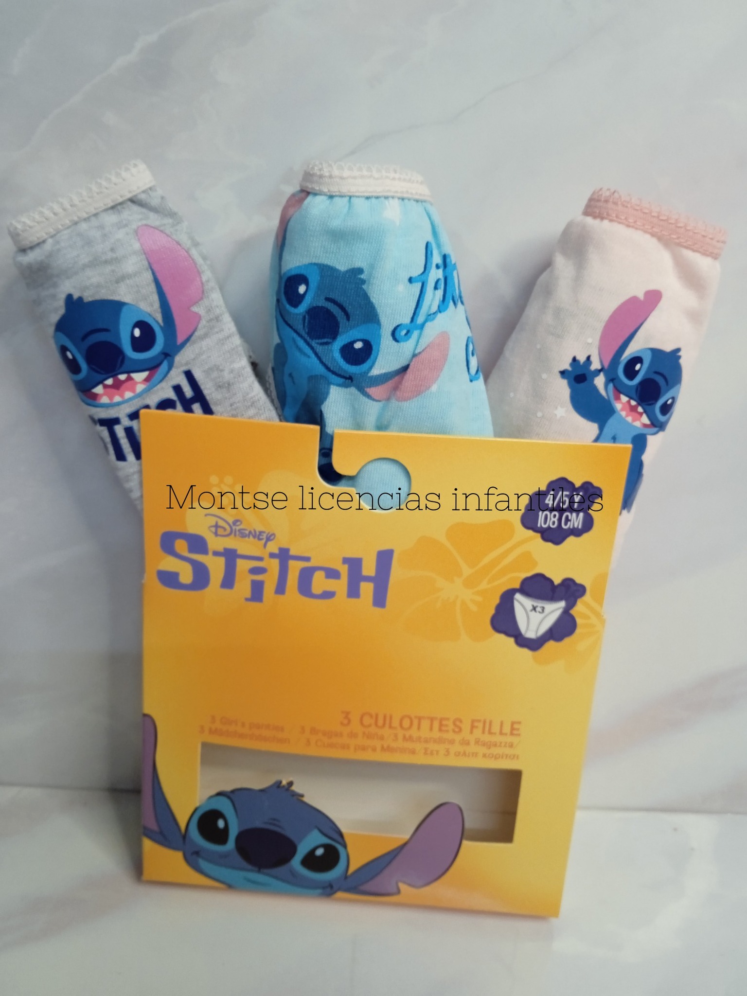 pack 3 braguitas stitch