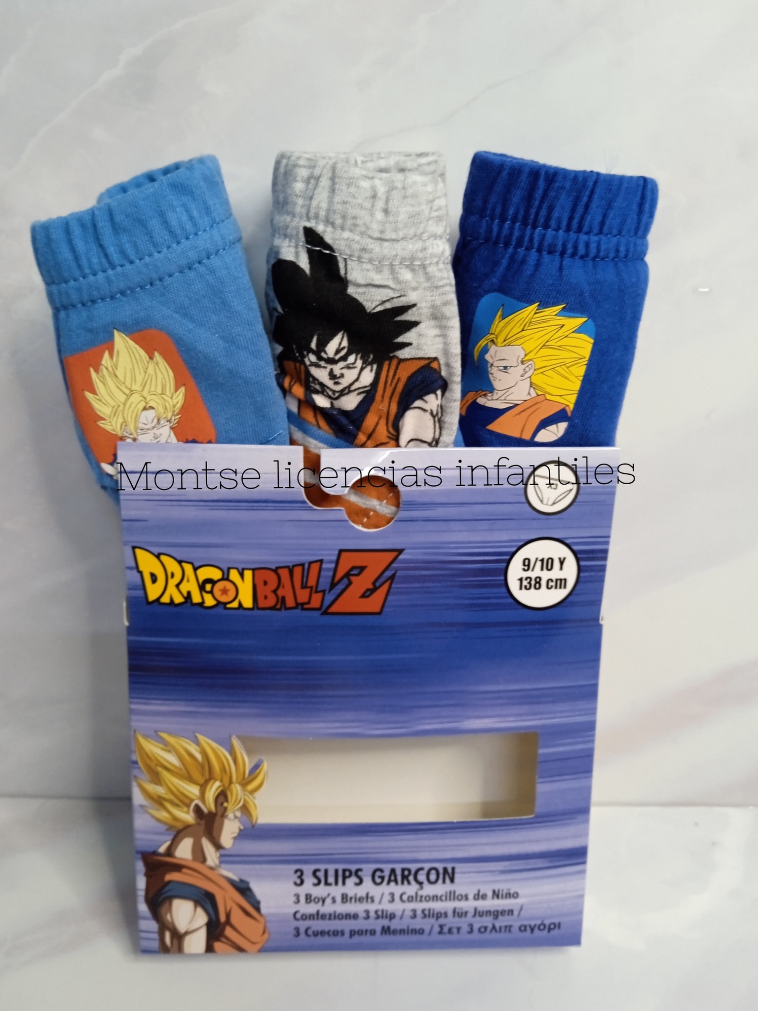 pack 3 calzoncillos slips dragon ball