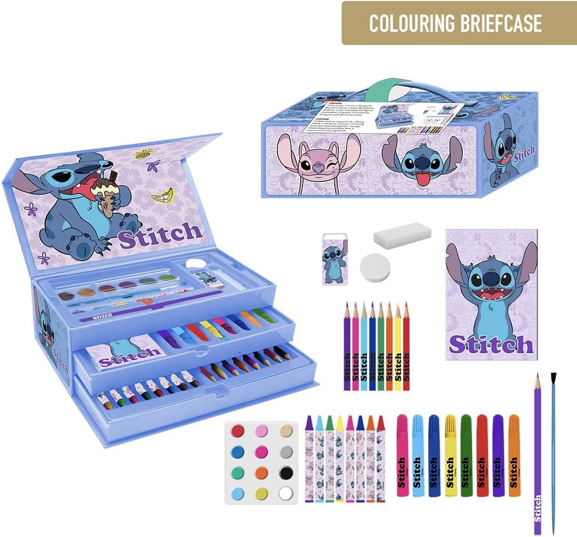 maletin papeleria coloreable stitch