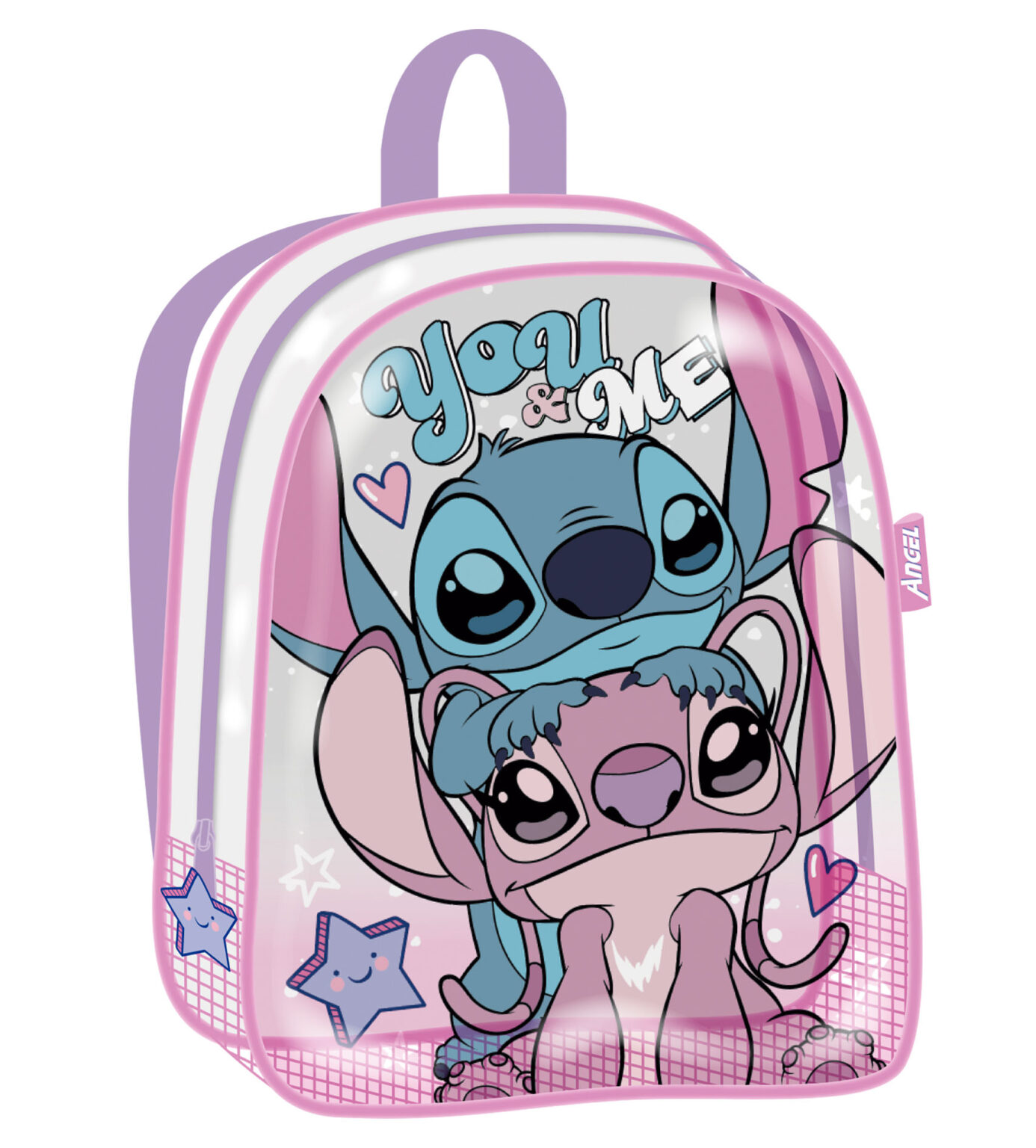mochila transparente stitch disney 31cm.