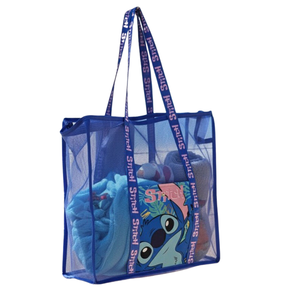 bolsa playa rejilla stitch disney