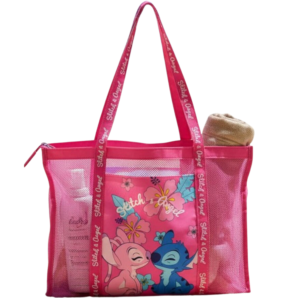 bolsa playa rejilla stitch disney