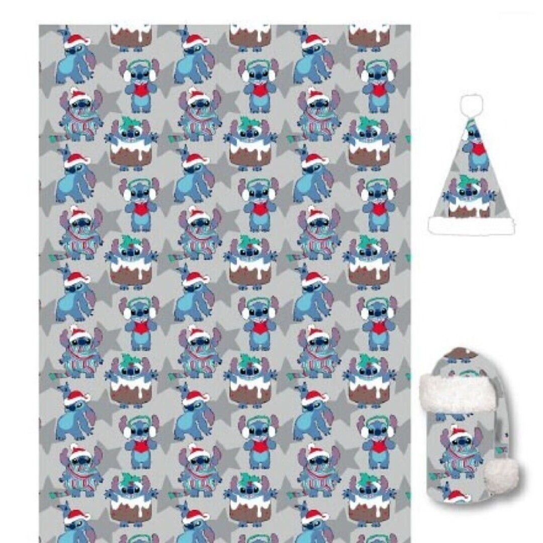 manta coralina+gorro navidad stitch disney