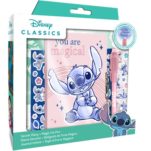 set diario secreto+boligrafo magico stitch disney