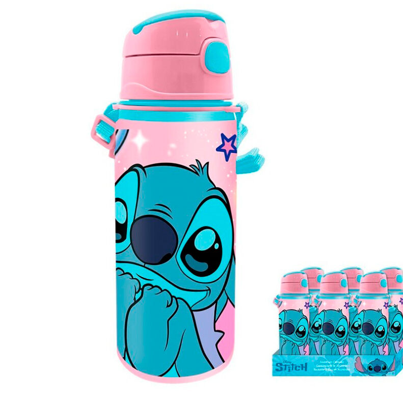 botella aluminio con cuerda stitch disney