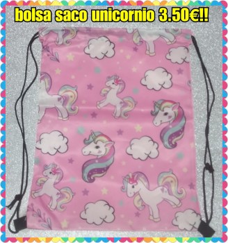 bolsa saco unicornio