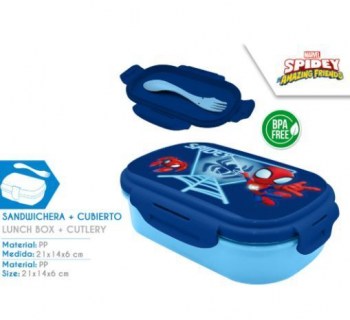sandwichera con cubierto spiderman