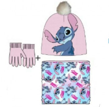 conjunto gorro+braga cuello+guantes stitch