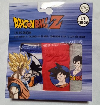 pack 3 calzoncillos dragon ball