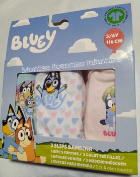 pack 3 braguitas bluey