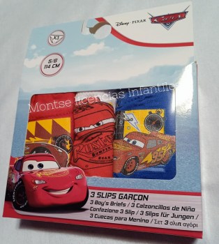 pack 3 calzoncillos cars