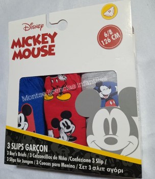 pack 3 calzoncillos mickey