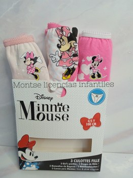 pack 3 braguitas minnie