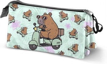 estuche triple capybara