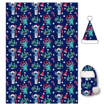 manta coralina+gorro navidad stitch disney