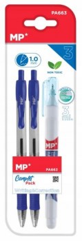 2 boligrafos+boli corrector MP