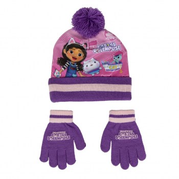 conjunto gorro+guantes gabby dollhouse