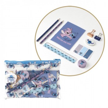 estuche+accesorios papeleria stitch disney