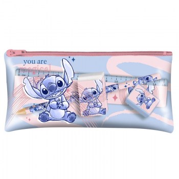 estuche+accesorios papeleria stitch disney