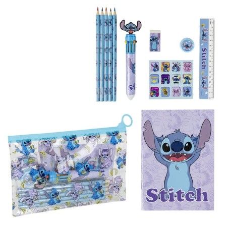 estuche+accesorios papeleria stitch disney